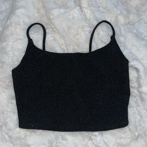 Black sparkle crop top